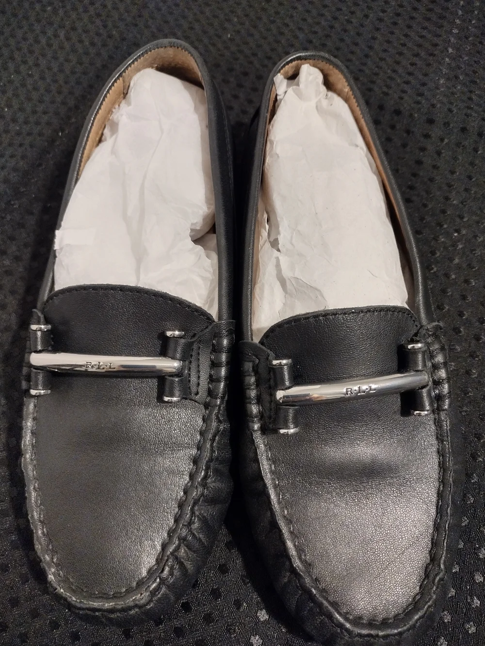 Ralph Lauren Black Leather Women’s Bit Loafers